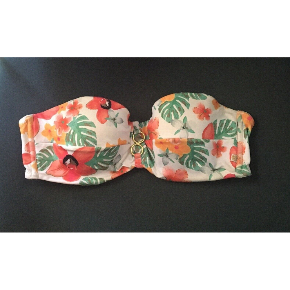 Aqua La Vie en Rose Womens Tropical Bathing Suit Top  Y2k